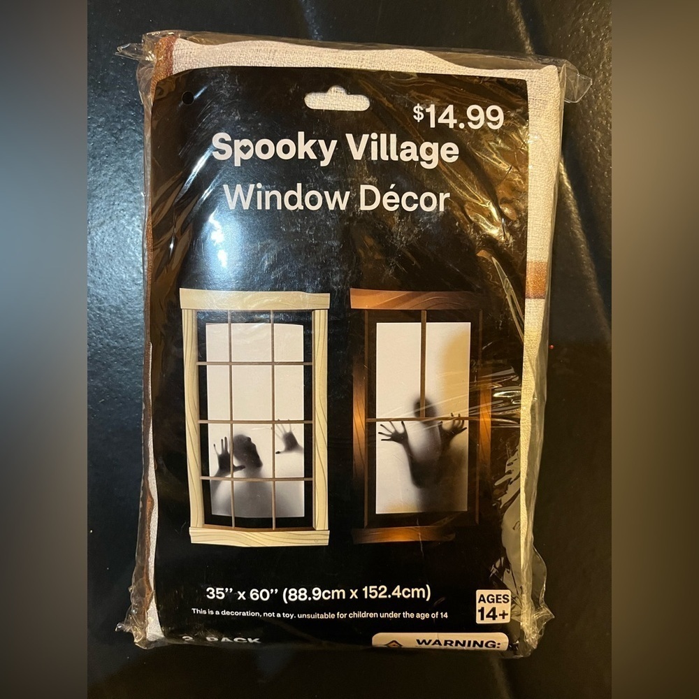 Spooky Village Window Decor 2 Pack Size 35” x 60”. Trapped. NWT
